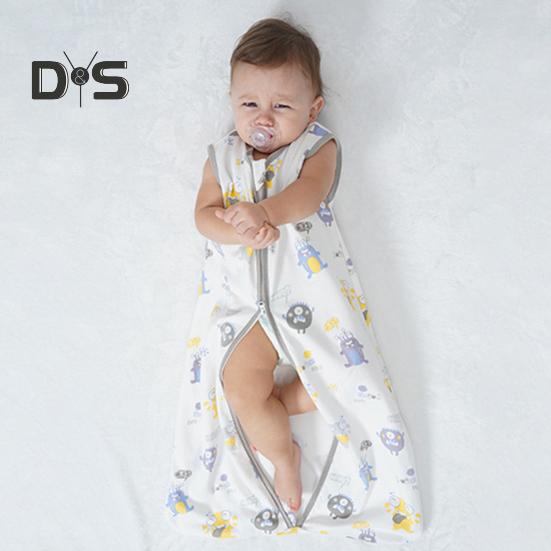 Спальный мешок для малышей 6-24 месяцев, органический хлопок, удобное одеяло, без рукавов, TOG 0,5, двойная молния, спальный мешок для малышей, легкие спальные мешки для