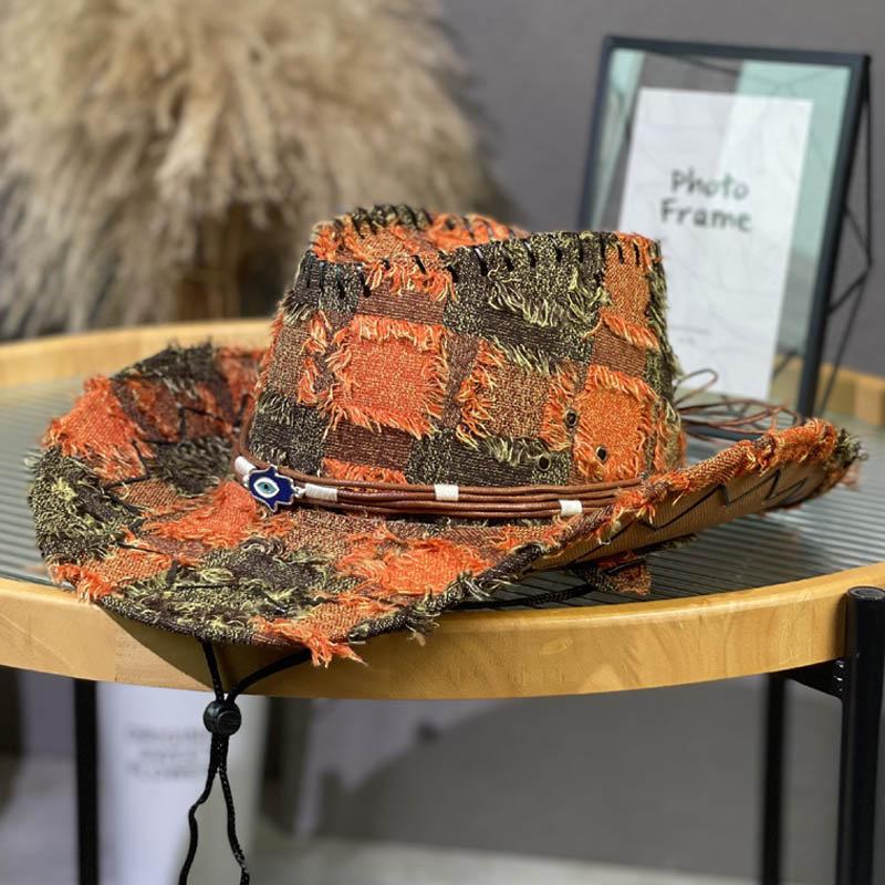 Tibetan old retro jazz hat for men and women outdoor travel sunscreen sunshade mountaineering hat western cowboy hat for women