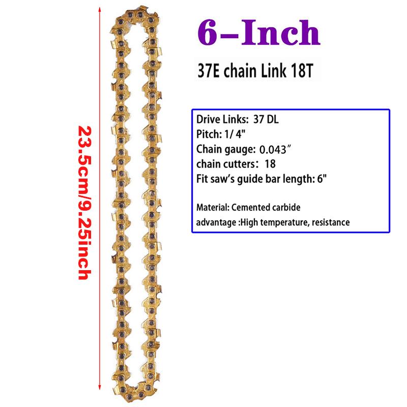 4/6 дюйма 28/37 ПРИВОДНЫЕ ЗВЕНЬЯ Золотая направляющая цепи Электрические цепи цепной пилы и направляющая для лесозаготовки Обрезка Полудолотило Электрическая цепная пила
