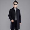 Зимнее двухстороннее шерстяное кашемировое пальто мужское средней длины из утолщенной шерстяной шерсти с лацканами