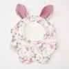 Baby Cotton Crepe Gauze Bibs Cute Rabbit Ear Wavy Edge Saliva Towel Newborn Drool Burp Cloth Soft Absorbent Neck Bib