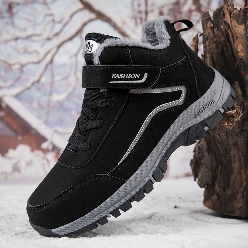 Модные Новые Ботинки Мужские 2024 Зима Рабочая Хлопковая Обувь Платформа Удобные Кроссовки Уличные Износостойкие Теплые Повседневные Плюшевые Зимние Ботинки