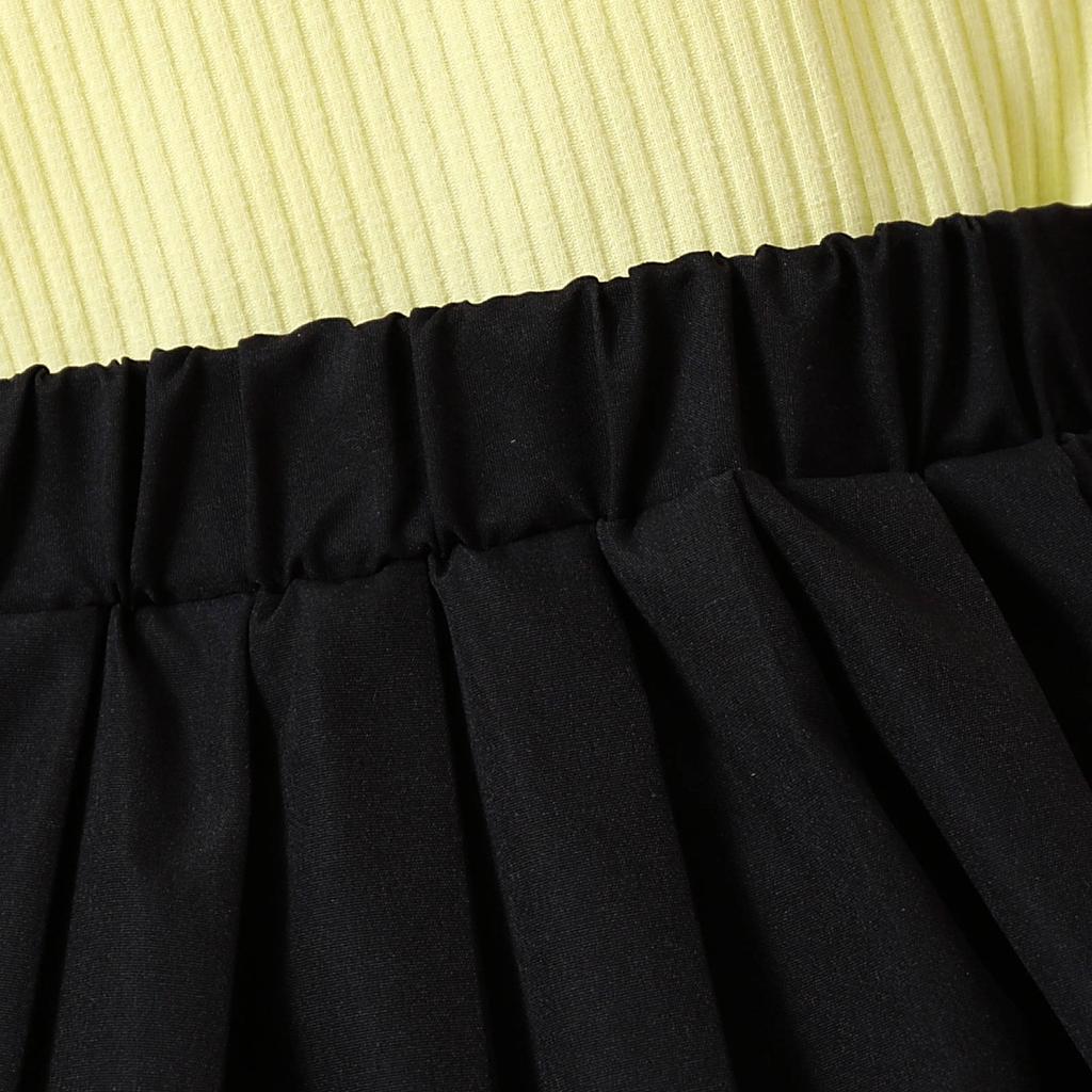 Комплект одежды для девочек, весна-лето, детская повседневная юбка с косыми бретелями, сетка, кружево, короткий рукав, плиссированная юбка, два комплекта