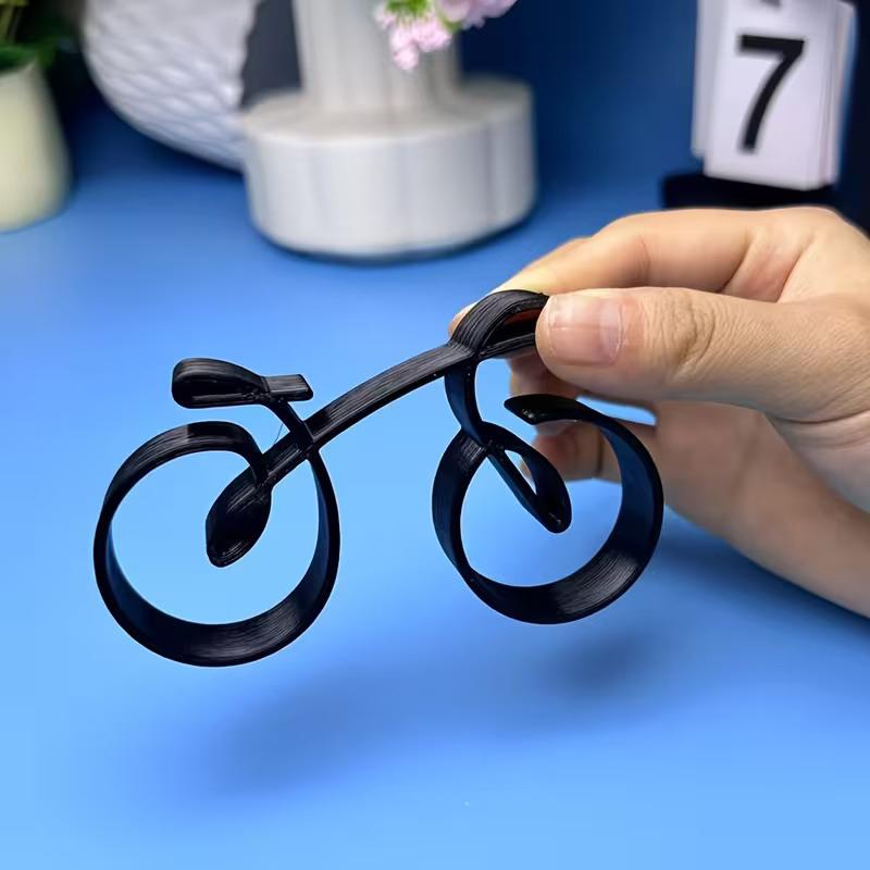 Мини-велосипед Настольное украшение 3D Минималистичная модель велосипеда Орнамент Скульптура велосипедиста Декор книжной полки Декор для дома и офиса Подарок