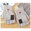 Unisex Winter Warm Imitation Cashmere Thicken Flip Mittens Fingerless Gloves Half Finger Gloves