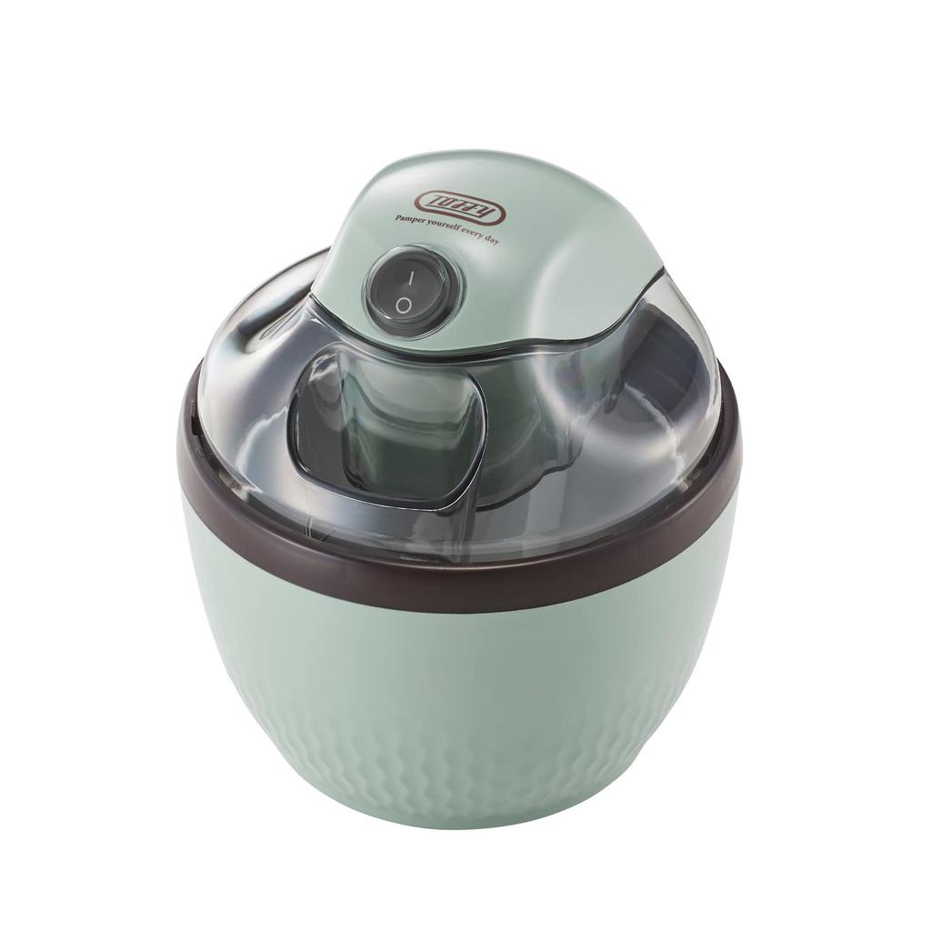 Toffy Ice Cream Maker K-IS11 (Pale Aqua) - Authentic Homemade Ice Cream, Healthy, Easy Recipes, Toppings, Retro Design, Cute Design, K-IS11-PA