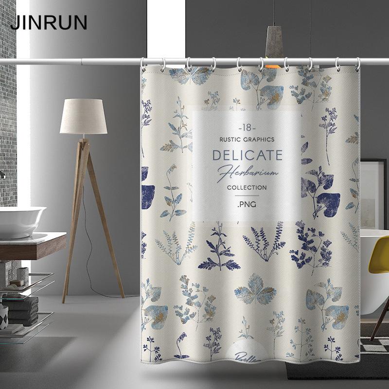 Bathroom Thickened Waterproof Curtain Mildew Proof Shower Curtain Shower Partition Curtain Shower Curtain Bathroom Curtain Free Perforation
