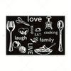 1PC Linen Table Pad with Black and White Knife and Fork Pattern Non-Slip Easy To Clean Decorative Placemat