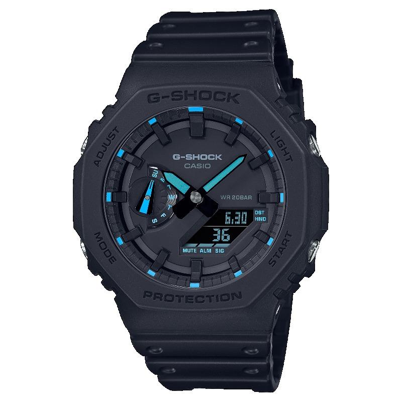 Casio Мужские кварцевые часы GA-2100-1A2 из смолы, водонепроницаемые 200 м, ударопрочные, цифровые