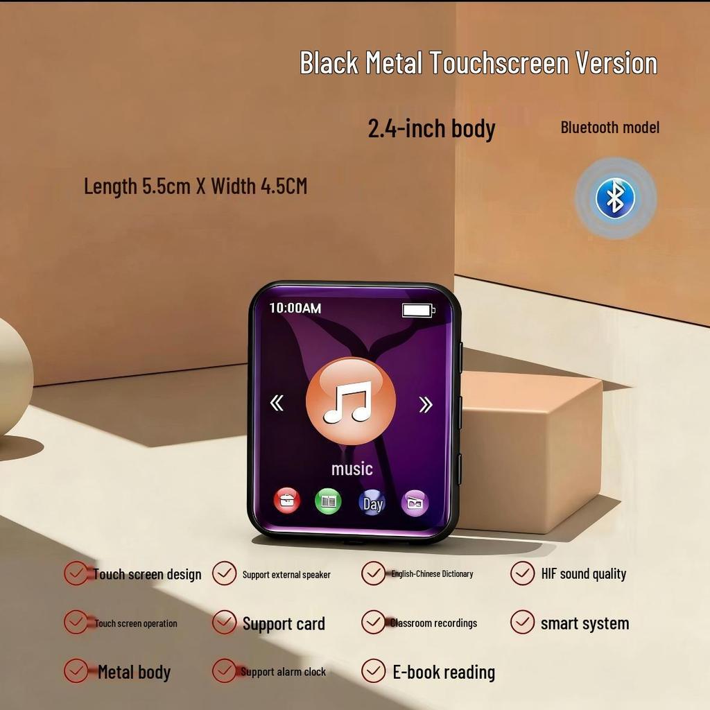 Portable Touchscreen Music & E-Book Player with Bluetooth Connectivity