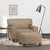 VidaXL Armchair with Footrest Cappuccino 60 Cm Faux Leather, Sofa, Armchair, TV Armchair, Single Sofa, Sofa, Sofa 3201163