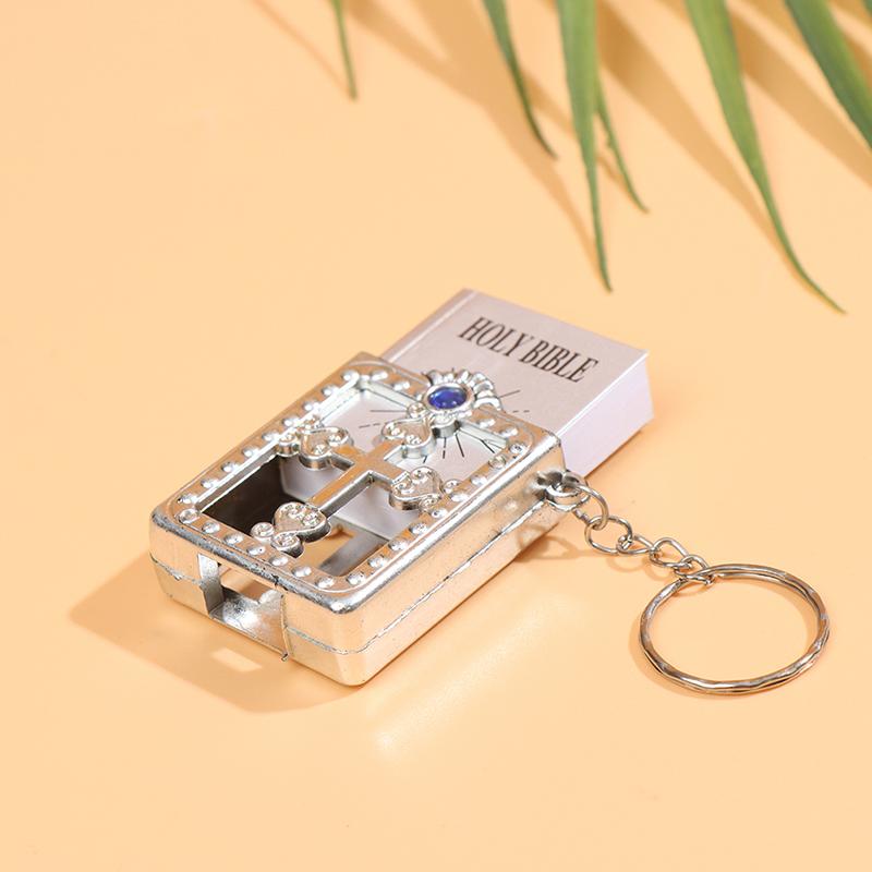 Мини-брелок с Библией, религиозный христианский брелок с крестом Иисуса, молитвенный подарок