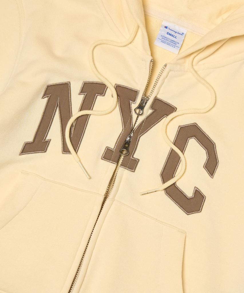 Champion Женская укороченная худи на молнии NYC Кремовая