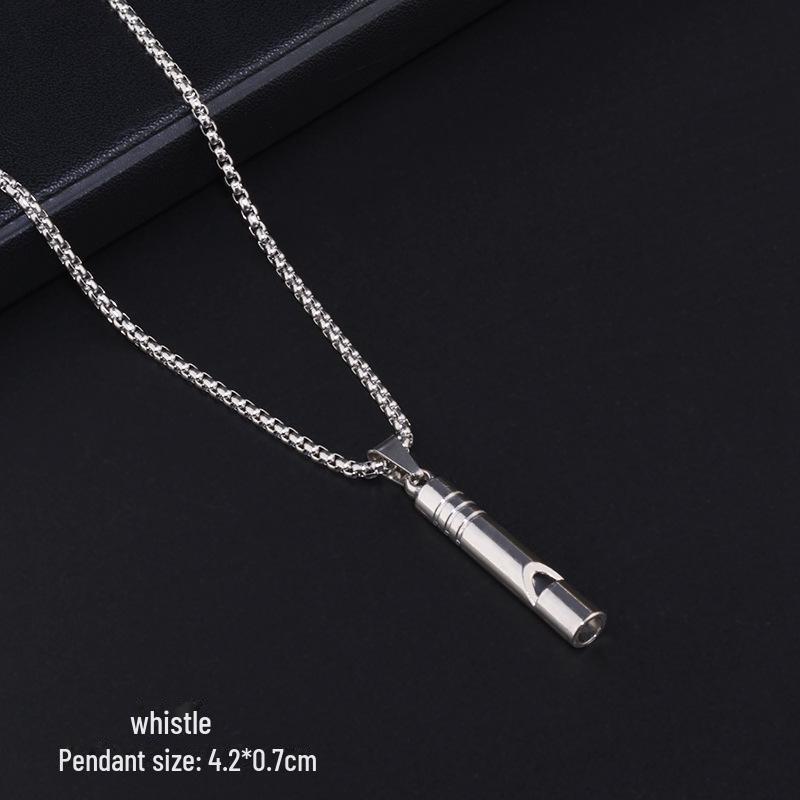 Модное унисекс-ожерелье из титановой стали с подвеской-свистком в стиле хип-хоп
