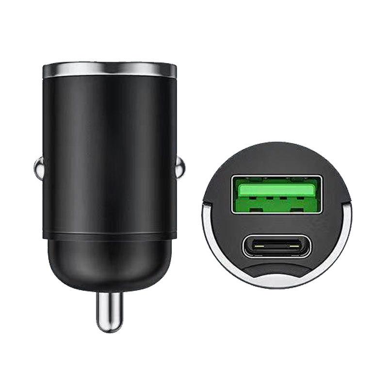 High-Speed Dual Port Mini Metal Car Charger for Android & Apple