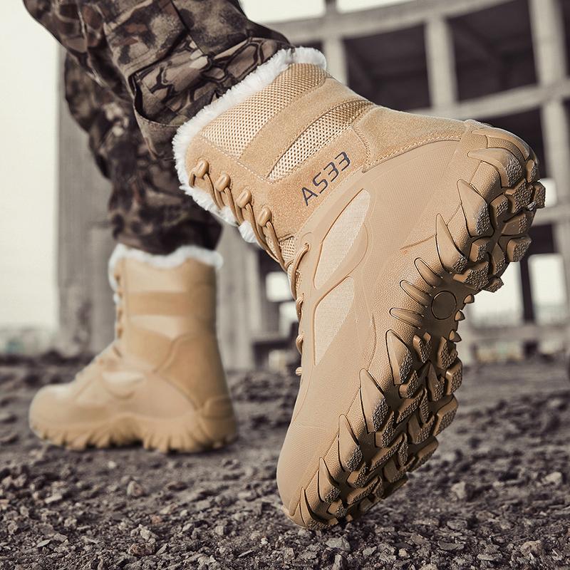 Зимние Снегоступы Мужская Обувь Противоскользящая Повседневная Мягкая Удобная Высокие Сапоги Мужские Плюшевые Износостойкие Для Походов На Открытом Воздухе Мужские