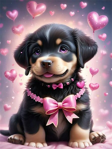 Комплект для алмазной живописи Собака Цветок Полная квадратная/круглая вышивка Мозаика Животное Домашний декор