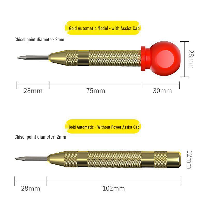 High Hardness Automatic Center Punch for Drilling Wood, Metal, and Stainless Steel