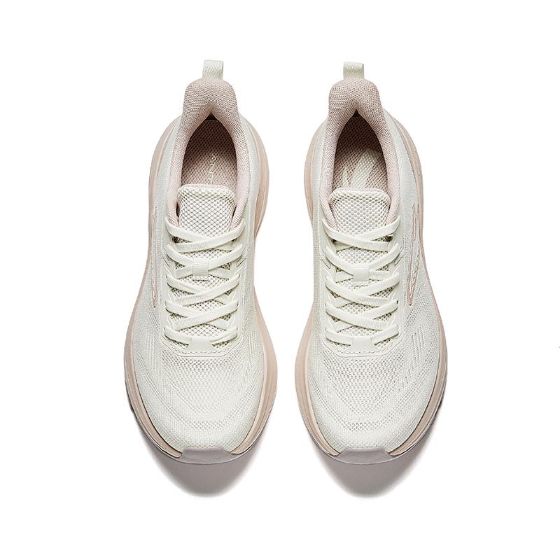 Anta Comfortable Shock Absorbing Non-Slip Durable Low-Top Casual Running Shoes Women Sneaker White Pink 122435505R-4