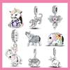 Copper Animal Elephant Lion Monkey Deer Pendant Fit Charm Original Bracelet Diy Fine Jewelry Making For Women