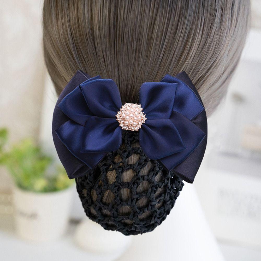Hotel For Girls For Women Ponytail Clip Hairgrips Cover Net Bowknot Spring Clip Korean Bun Snood