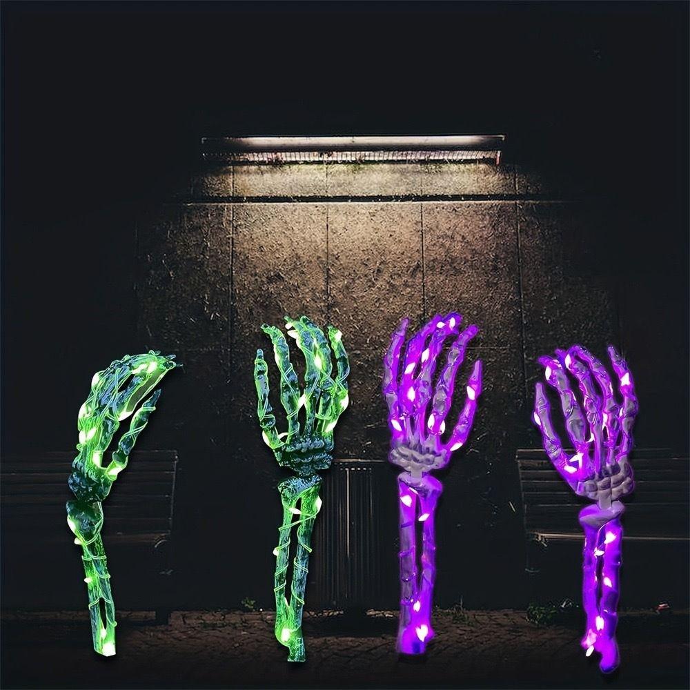 LED Lighted Skeleton Hand Props Exquisite Ghost Skeleton Hand Lamp Halloween Decoration