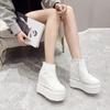 Women's Platform Ankle Boots Wedges Super High Heel Boots 14CM Spring Autumn Thick Bottom White Women's Shoes Casual Short Botas