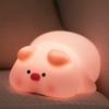 Ночной светильник Pink Piggy, милый силиконовый ночник, светодиодная лампа Pat, украшение комнаты, зарядка через USB, лампа для создания атмосферы в помещении, подарок для детей