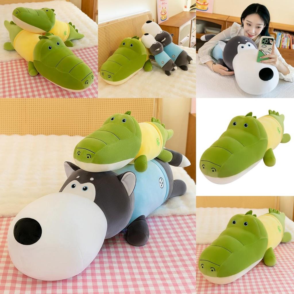 Headed Cartoon Big Crocodile Dogs Animal Stuffed Plush Toy Dolls Gift Birthday