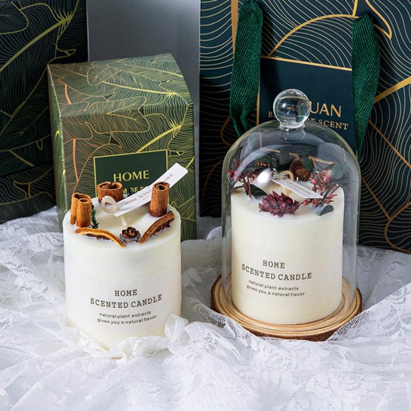 New Arrival Decorative Real Dried Orange Cinnamon Aesthetic Candles Scented Candles with Deluxe Gift Box