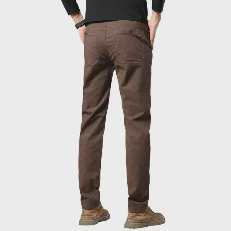 2025 Мужские повседневные брюки Slim Fit из чистого хлопка – удобная, деловая одежда для весны и осени