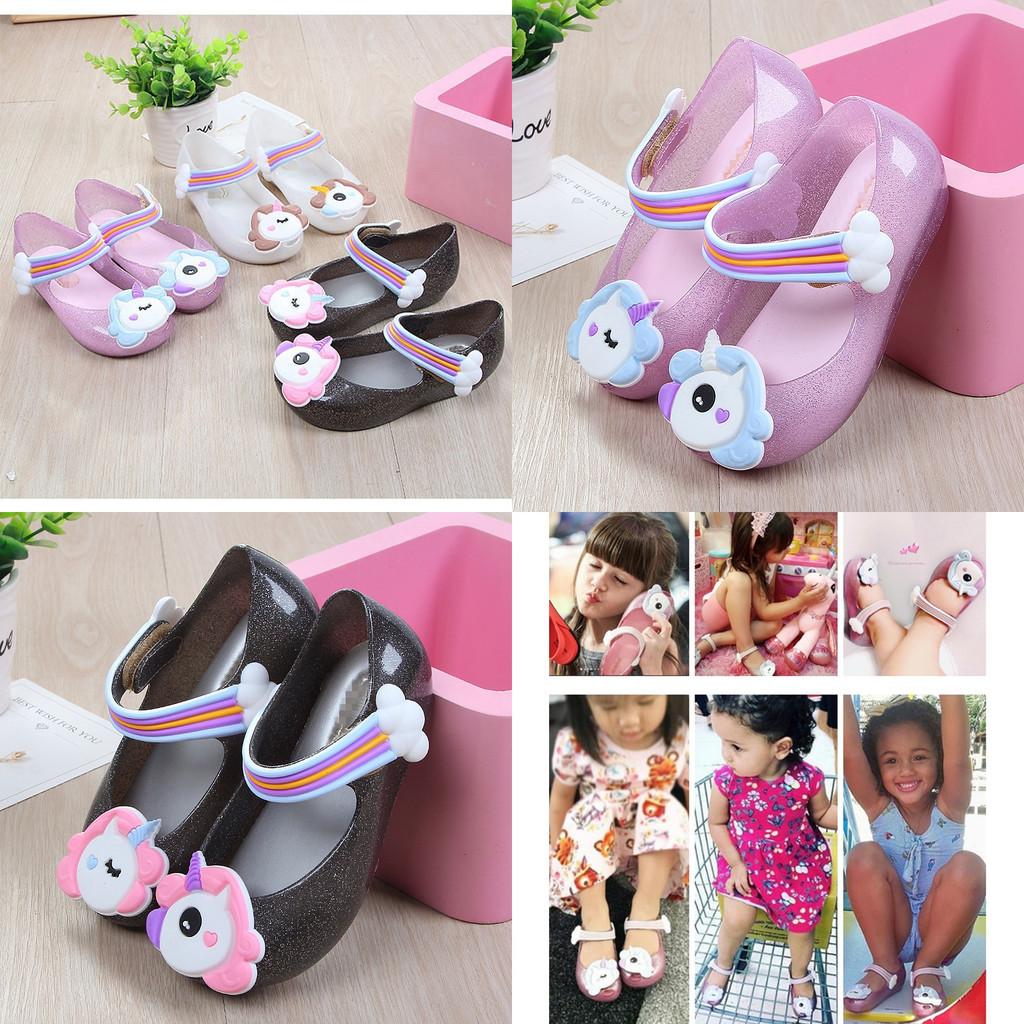 Детские туфли Mini Melissa Mary Jane с единорогом, дышащие, удобные и очаровательные