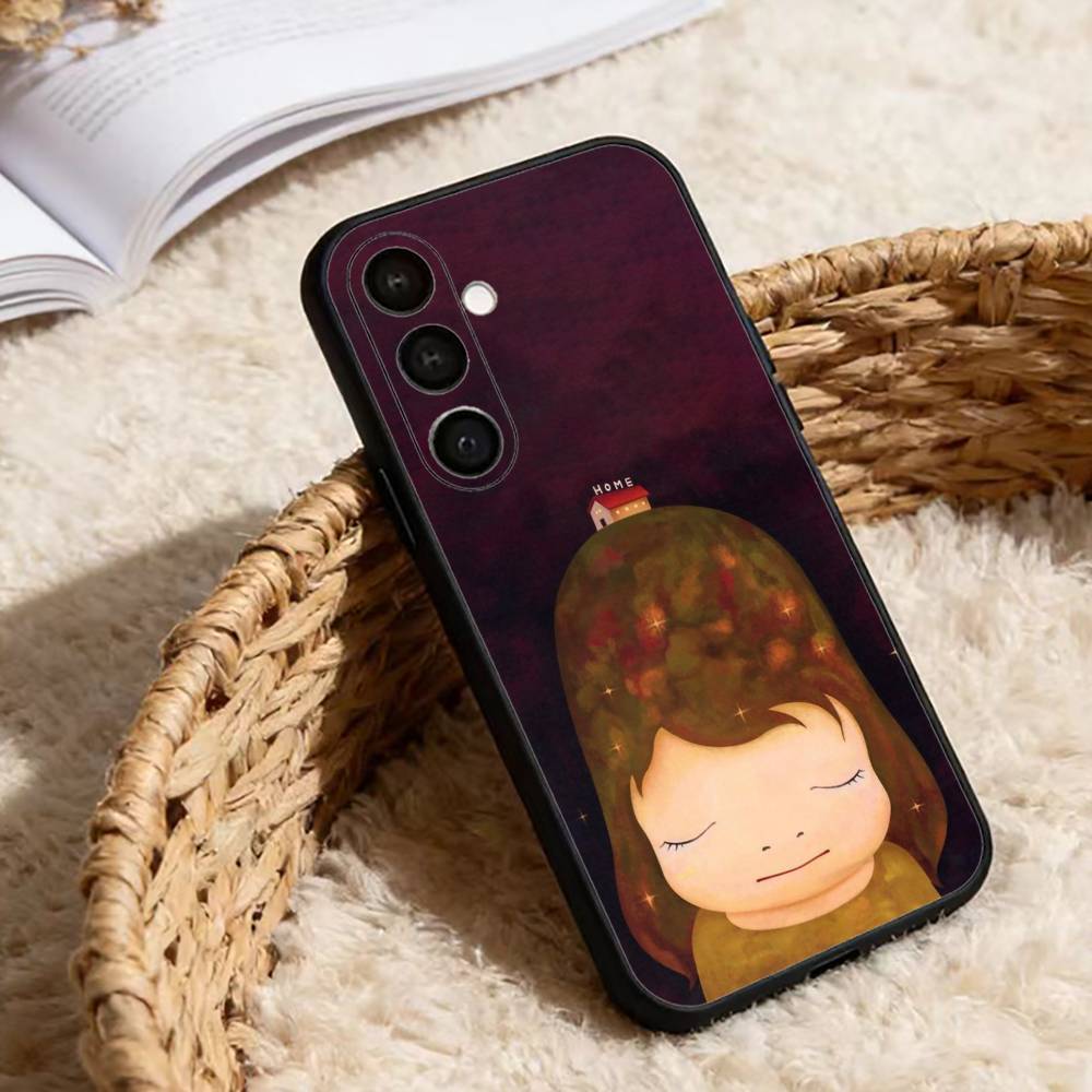 Y-Yoshitomos Art N-Nara Чехол для телефона Samsung Galaxy A20,21s,22,31,32,52,53,72,73,80,91 Мягкий черный корпус
