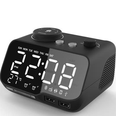 Многофункциональный Будильник Bluetooth-динамик Full Range, Цифровые часы с FM-радио и температурой, USB-зарядка, Для спален Мини-динамик