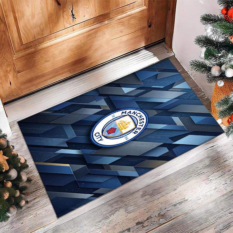 Фланелевый ковер с принтом Manchester City, нескользящий, мягкий, из полиэстера, для пола, декоративный коврик для спальни, гостиной, дивана