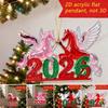 2026 Акриловая подвеска-лошадь, украшение для зеркала заднего вида автомобиля, 2D подвесной шарм для праздничного украшения, милый подарок для автолюбителей
