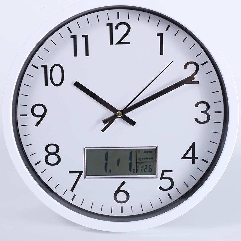 Круглые ЖК-часы-календарь 10, 12, 14 дюймов - Современный минималистичный дизайн для спальни и гостиной