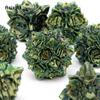 7 Pcs Green Yellow Lotus Flower  Metal Dice Solid Metal Polyhedral Dice Set Suitable for Role-Playing RPG  Board Game Card Game