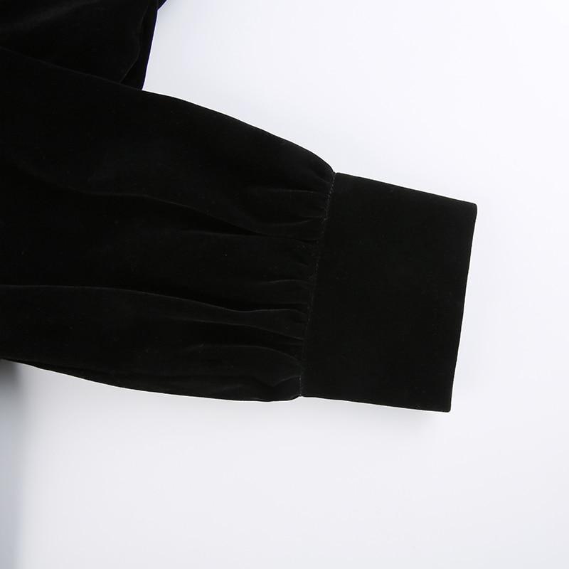 Cheongsam Darlingaga винтажное элегантное готическое велюровое черное платье с темным бантом осень-зима в китайском стиле плиссированные платья вечерние одежда с бриллиантами