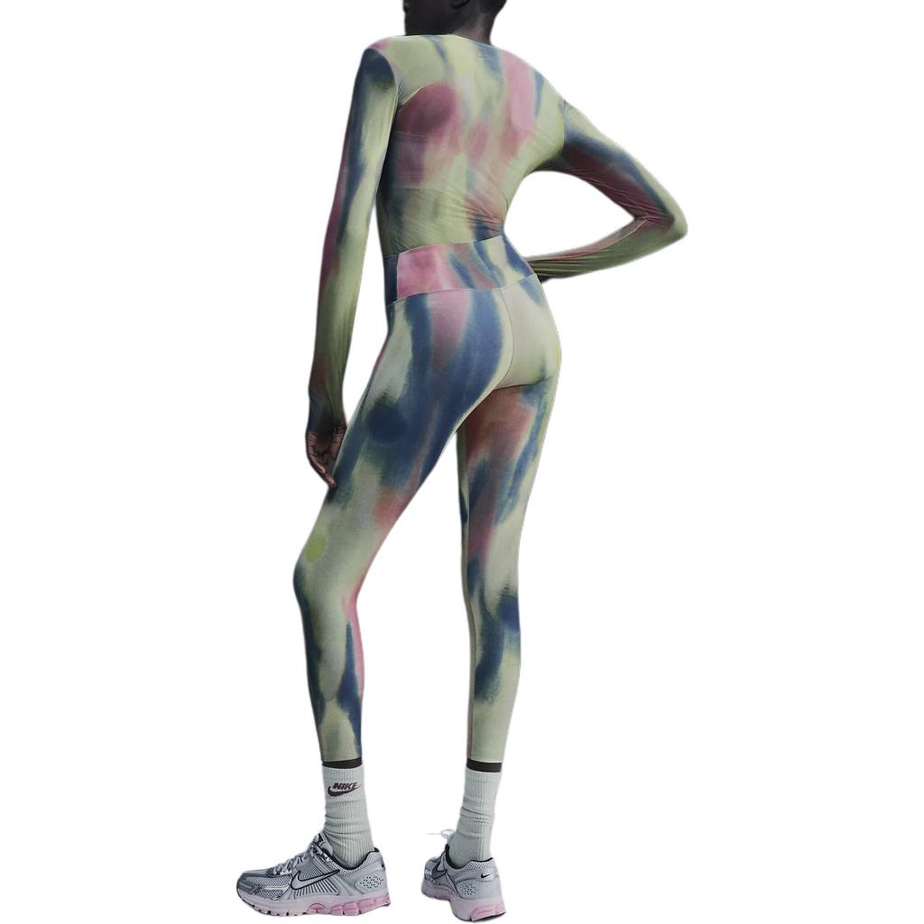 Nike Dri-Fit Коллекция Художника Повседневная Удобная Футболка с Круглым Вырезом и Прозрачным Принтом с Длинным Рукавом Женские Топы Фиолетовый Розовый HF6736-629