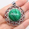 Кулон из натурального камня, розовый кварц/малахит, круглый кружевной кулон для изготовления ювелирных изделий, ожерелье, браслет, аксессуар