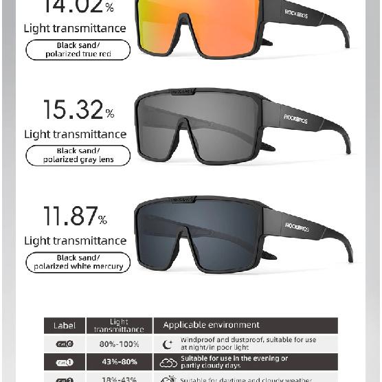 ROCKBROS Cycling Glasses UV400 Protection Wear Sunglasses Men Women for Driving Fishing Hiking Cycling Multi-functional Eyewear