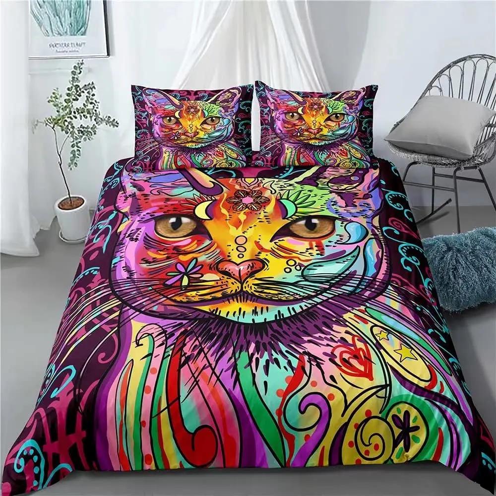 3 Pcs Soft Luxury Youth 100% Polyester Shell 3-Piece Modern Flower Skull Duvet Cover Set Queen Size Red No Comforter