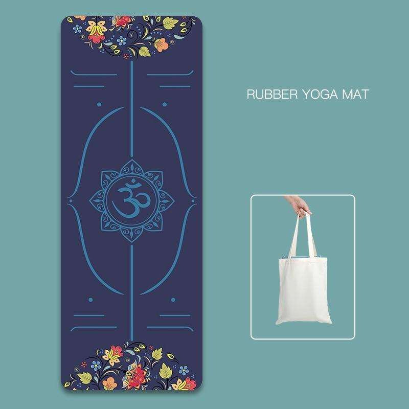 Коврик для йоги с принтом из натурального каучука и бархатной поверхностью. Тонкий нескользящий портативный складной напольный коврик, впитывающий пот. Фитнес-упражнения. Моющийся напольный коврик.