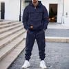 Мужской спортивный костюм из 2 предметов: толстовка с полумолнией и брюки-карго