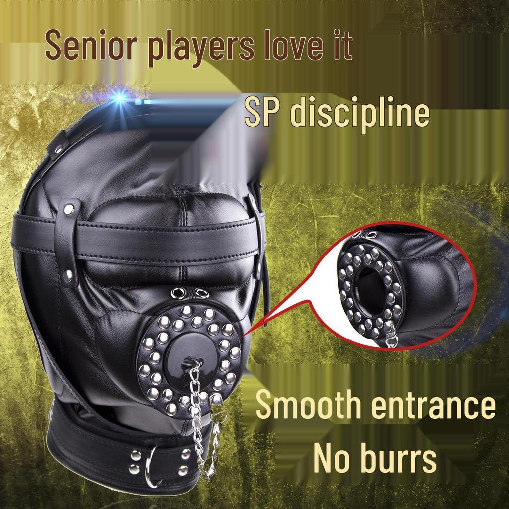 Эротическая маска для бондажа и капюшон-кляп для взрослых