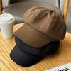 Winter Woolen Berets for Women Vintage Solid Color Octagonal Hat Autumn Warm Thick Newsboy Cap