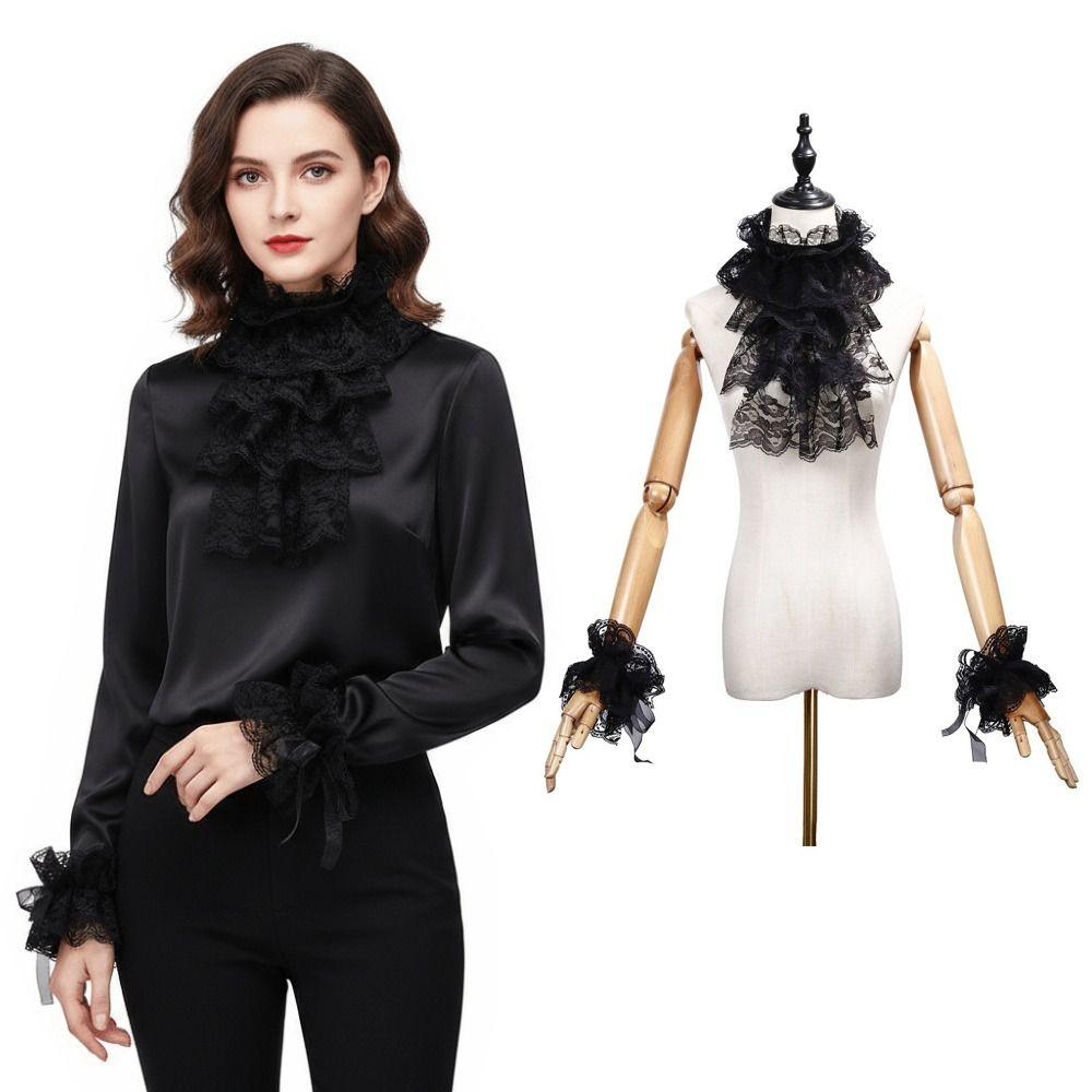 Elegant Lace Jabot Collar Detachable Ralph Collar Stage Performance Costume Accessory
