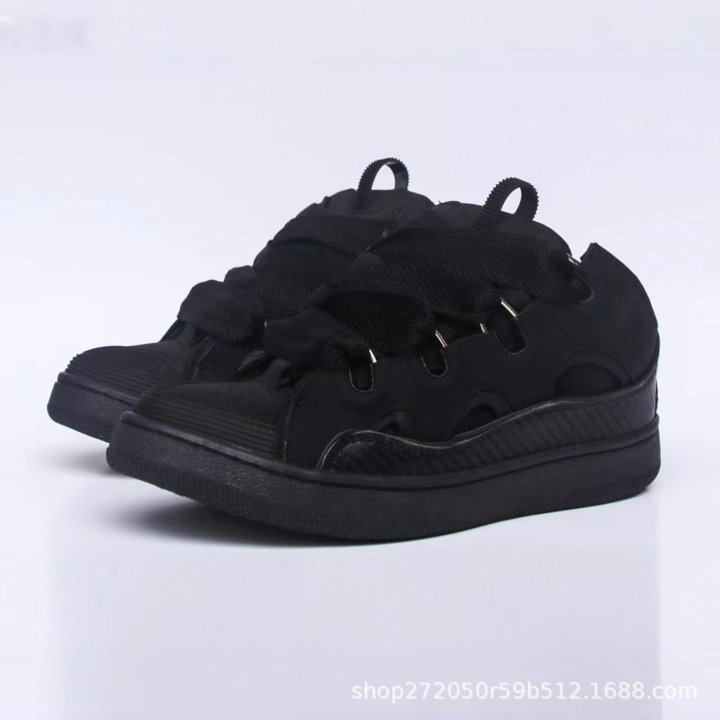 Men'S And Women'S Bread Shoes Leather Splicing LaceUp Curb Sports Break Shoes Dad Shoes