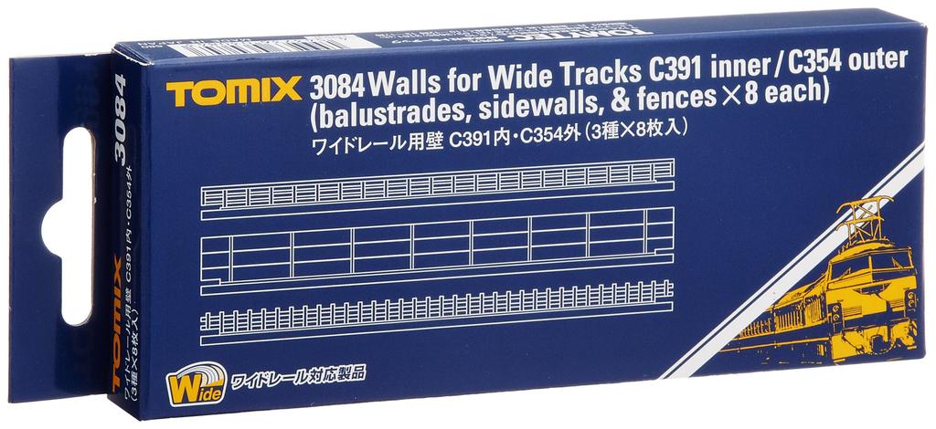 Широкий рельс TOMIX N-колеи для стены C391 внутри C354 снаружи 3 типа x 8 штук 3084 Принадлежности для моделей железных дорог